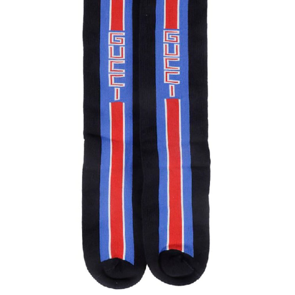Gucci Lostoron Logo Striped Cotton Socks Blue